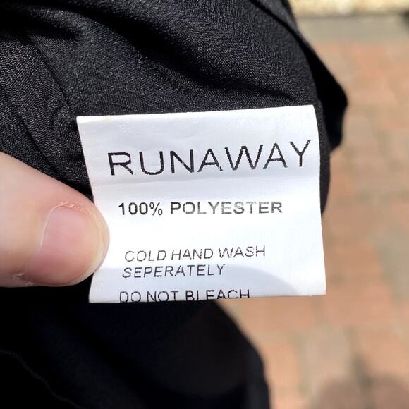 Runaway Mini Dress Tie Sleeves Textured Wrap Front Women's Size Extra Small - Picture 10 of 10